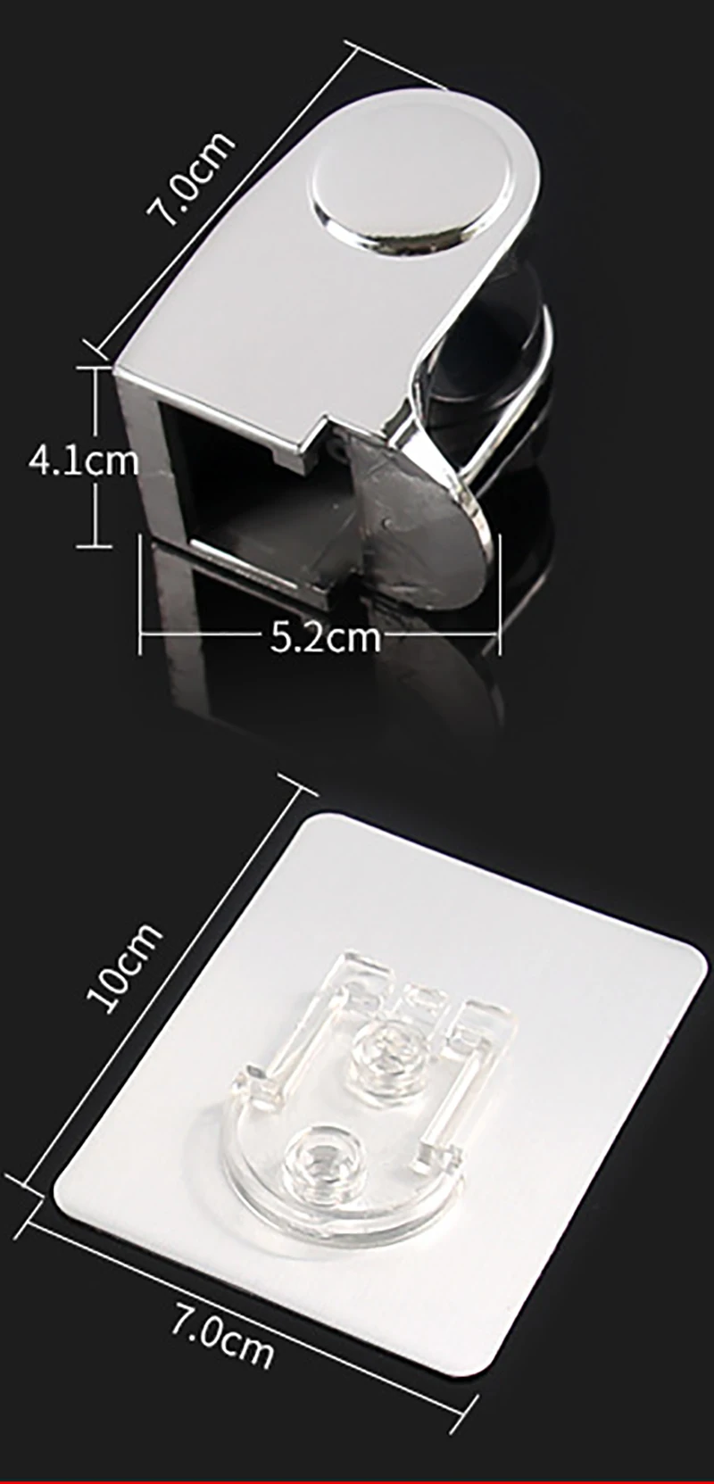 Регулируемый самоклеящийся ручной хромированный полированный держатель для