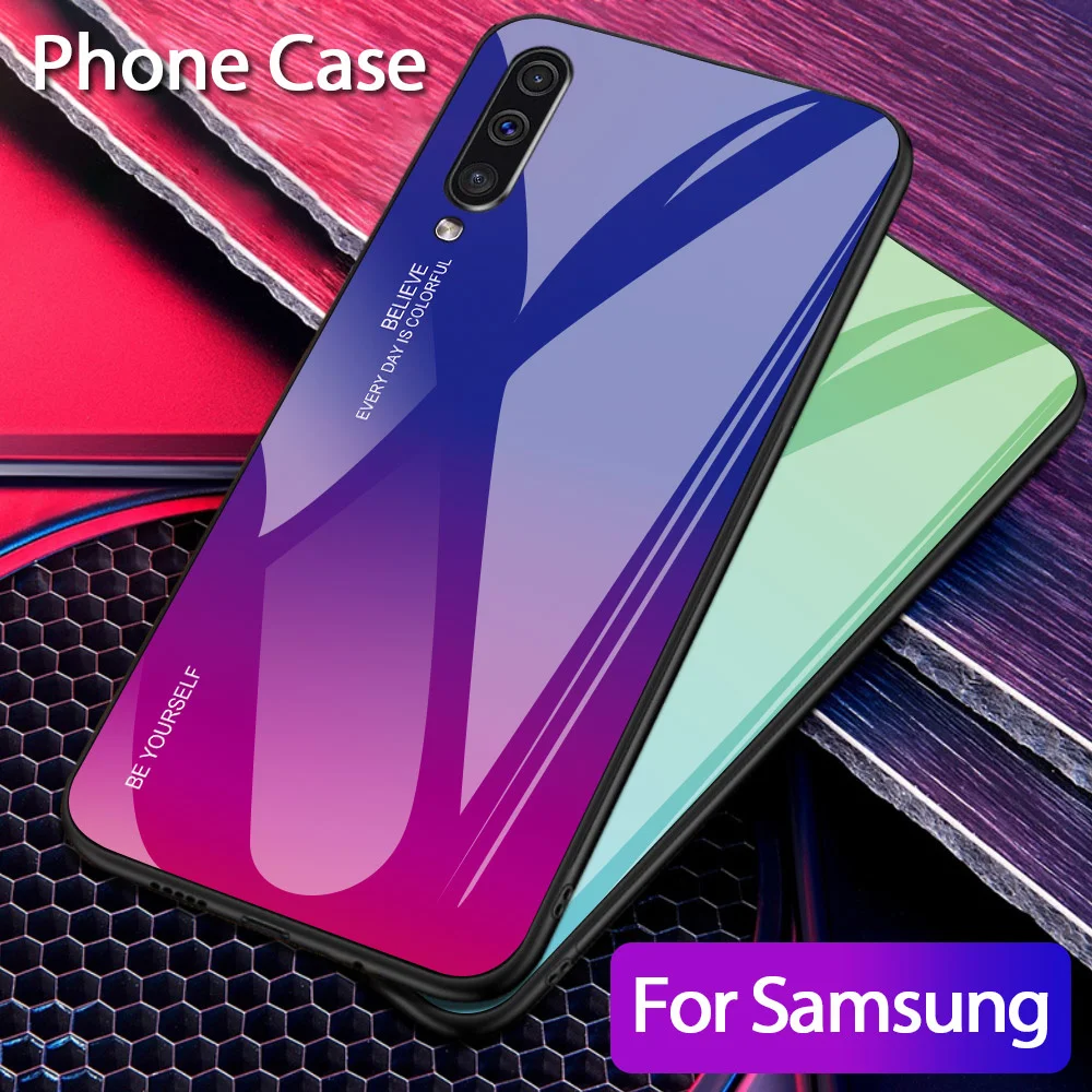 

Tempered Glass Case for Samsung Galaxy A50 A70 A30s A40 A20e A10 A80 M20 Phone Cover for Samsung Note 10 Plus S10 S9 S8 Case