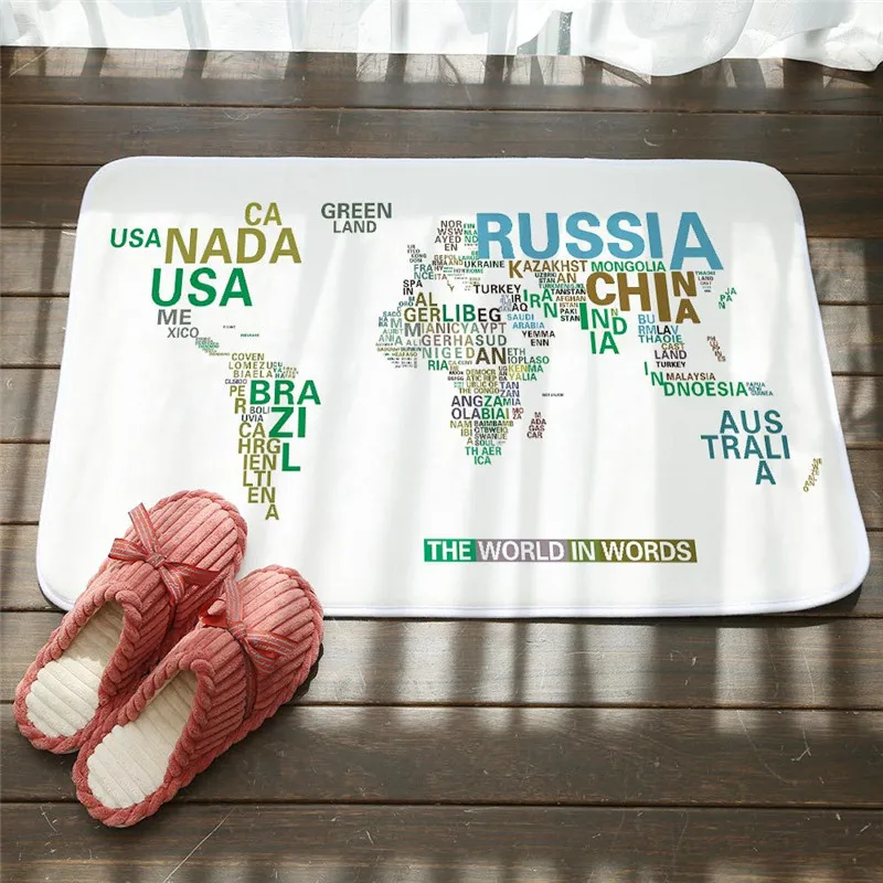 Противоскользящий коврик для кухни в скандинавском стиле с рисунком карты