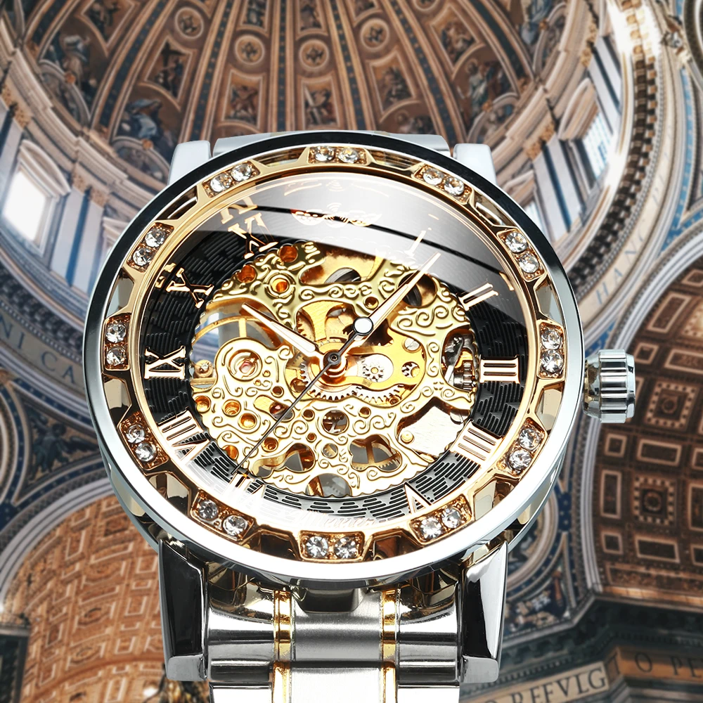 Часы наручные WINNER Мужские механические брендовые Роскошные модные часы