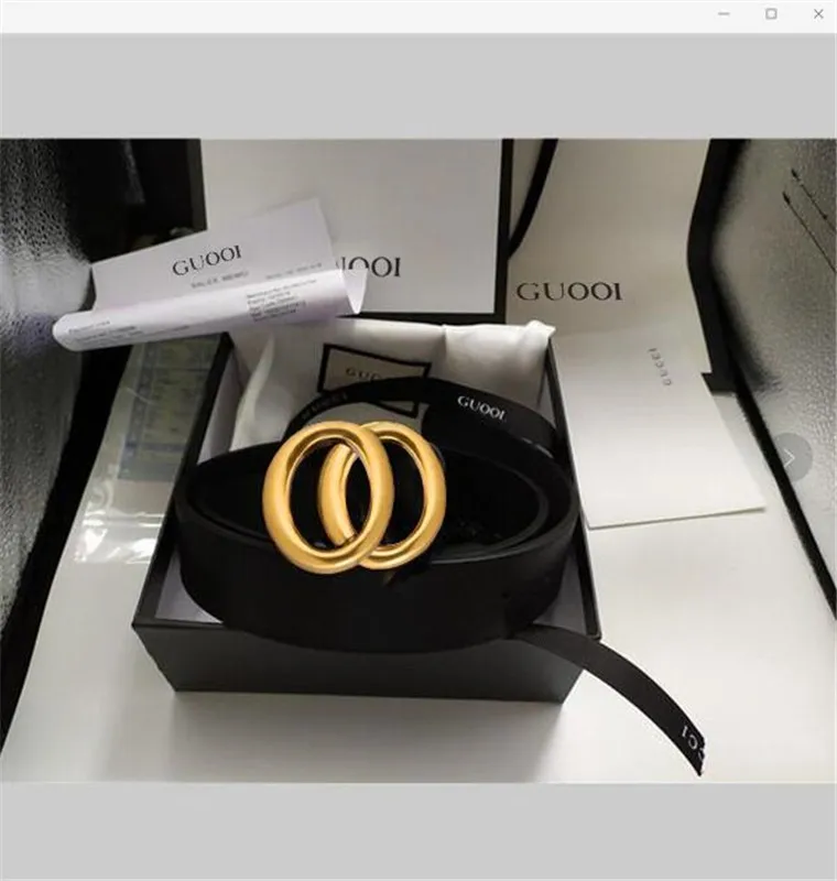 

2021 Luxury Designer G Gold Buckle Men Women's Jeans Belt Size 3.8-3.4-2.0cm With Gift Box