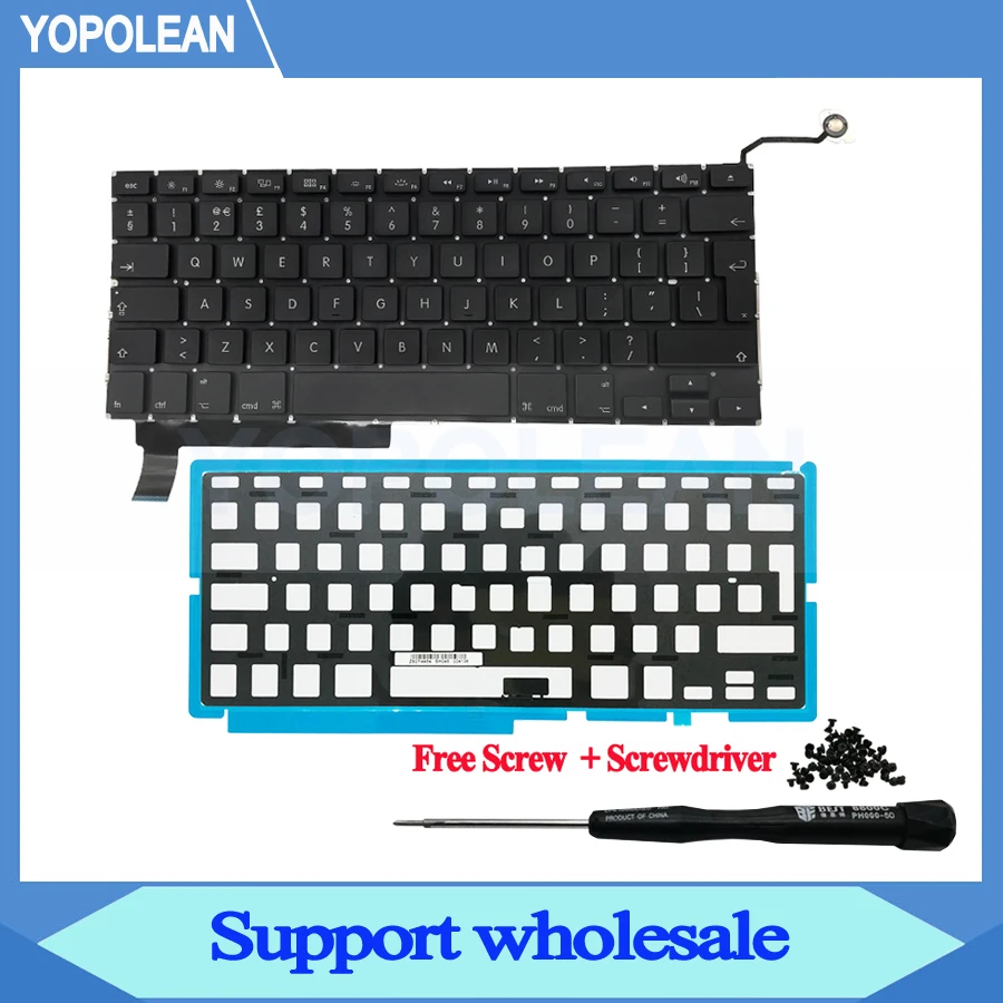 Новая английская Клавиатура Великобритании с подсветкой для Macbook Pro Unibody 15 &quotA1286