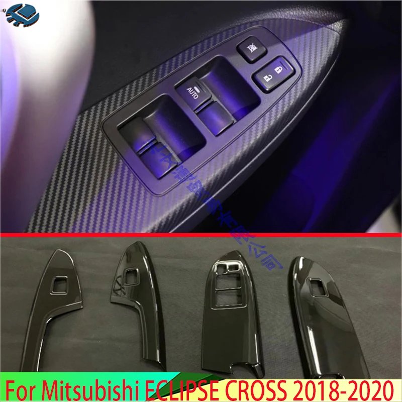 

For Mitsubishi ECLIPSE CROSS 2018-2020 Piano Black left hand drive Door Window Armrest Cover Switch Panel Trim Molding Garnish