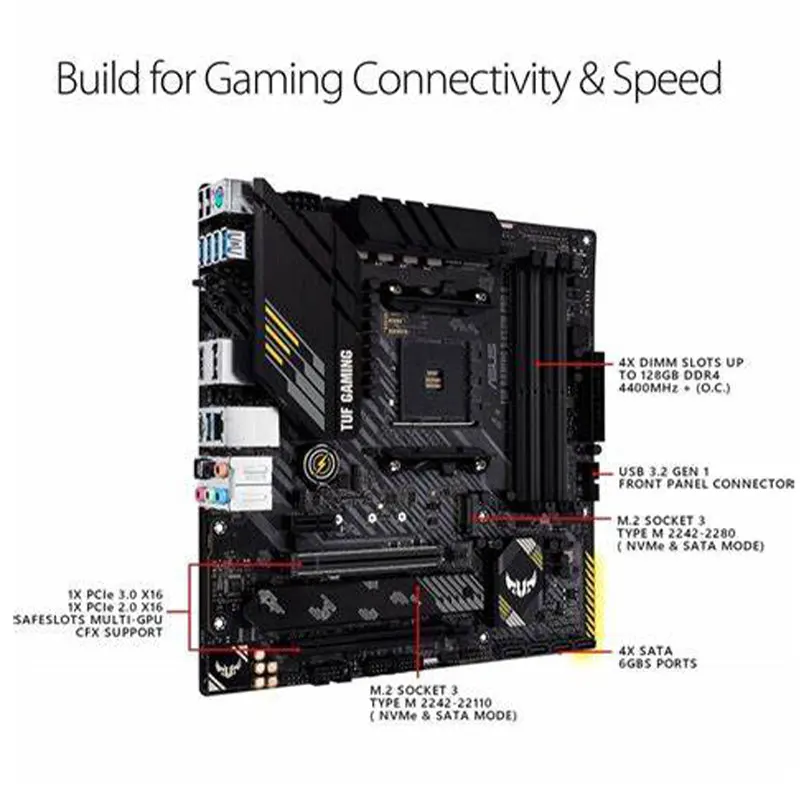 ASUS TUF GAMING B450M-PRO S Motherboard Set + AMD Kit Ryzen R7 3800X DDR4 128GB PCI-E 3.0 M.2 B450 Placa-mãe AM4 Desktop B450