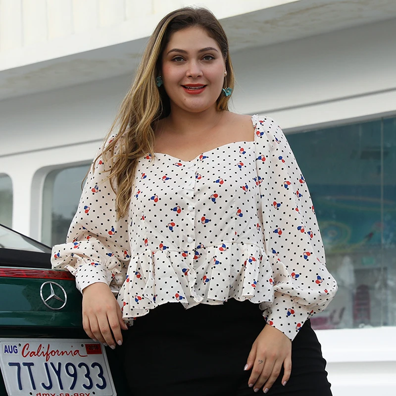 WHZHM Сексуальные вечерние топы с оборками женская рубашка длинным пышным рукавом