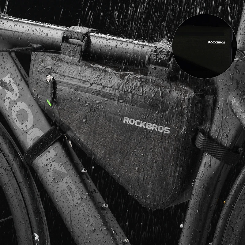 ROCKBROS непромокаемая велосипедная сумка большой емкости MTB Дорожная каркасная сумка треугольная сумка Водонепроницаемая велосипедная сумка Паньер аксессуары