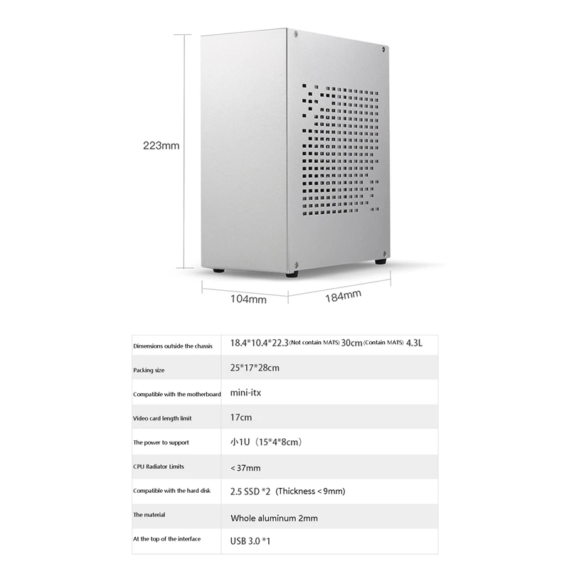 A07 мини ITX компьютер чехол Корпус HTPC хост USB3.0 корпус с Графика Удлинительный