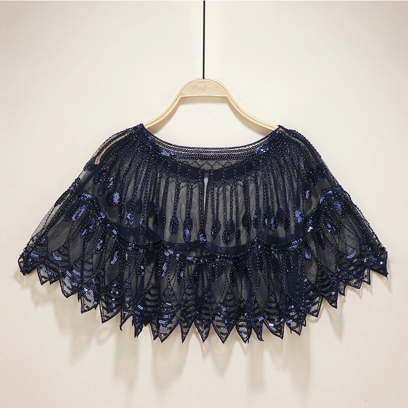 Женские шарфы 1920s Цветочная вышивка женская накидка для вечевечерние в стиле