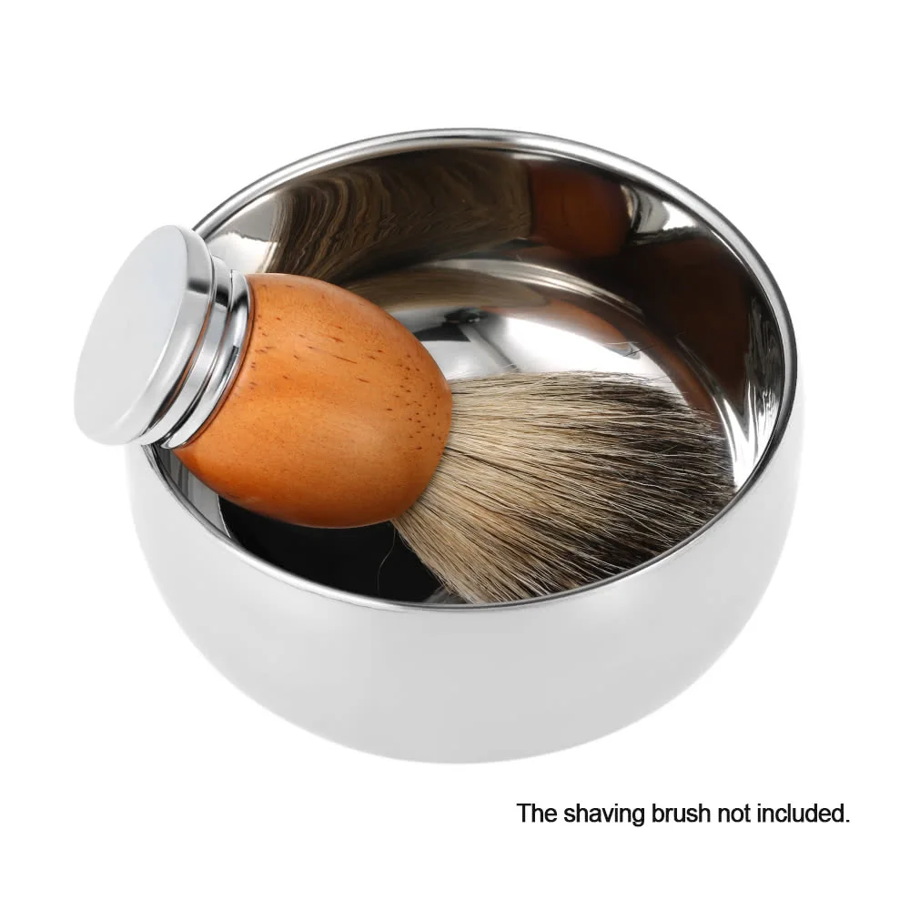 

Shaving Brush Bowl Stainless Steel Shave Cream Soap Bowl Shaving Mug Male Face Cleaning Soap Bowl