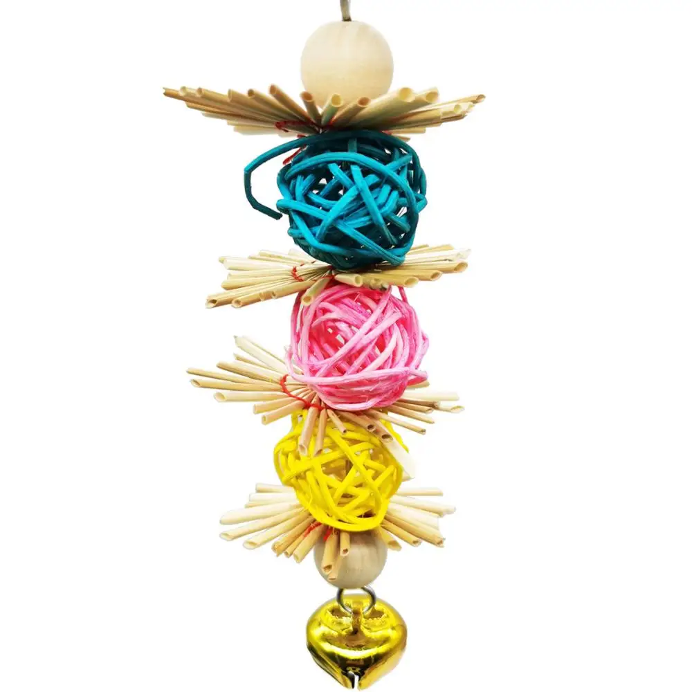 2pcs parrot toy bird set swing+grass sepak takraw gnaw string | Дом и сад