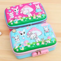 kawaii pencil case with lock school pencilcase for girls boy pen box cute large capacity stationery bag big penal pouch supplies