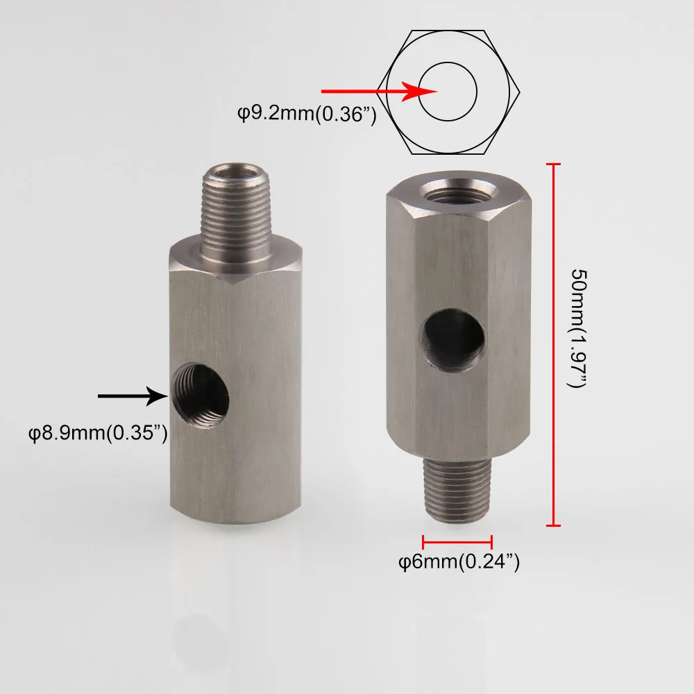 Тройник с датчиком давления масла BSPT 1/8 дюйма из нержавеющей стали для NPT фитинга