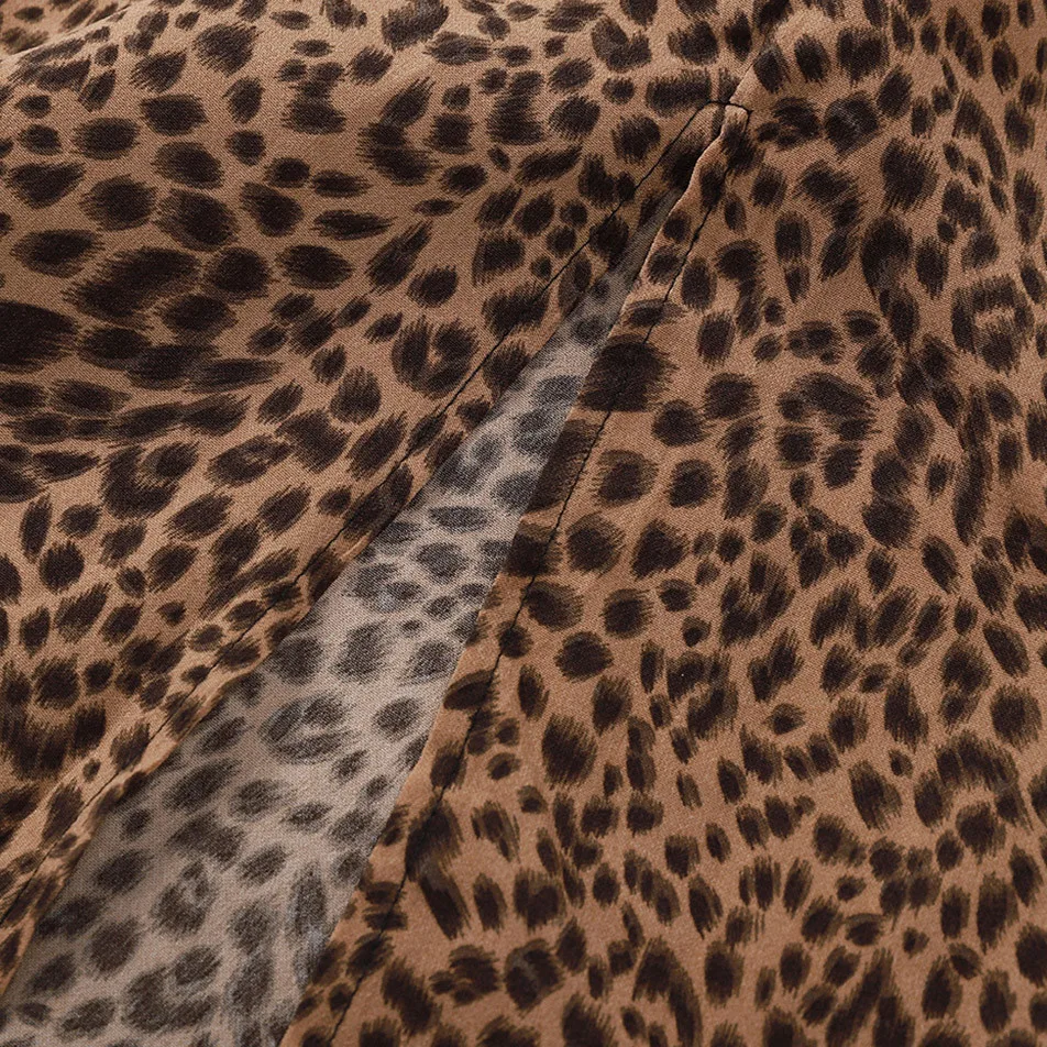 Hot Summer Skirt For Women Leopard Print Sexy Split Beach Skirts Ladies Pleated High Waisted jupe plissé femme 30# | Женская одежда