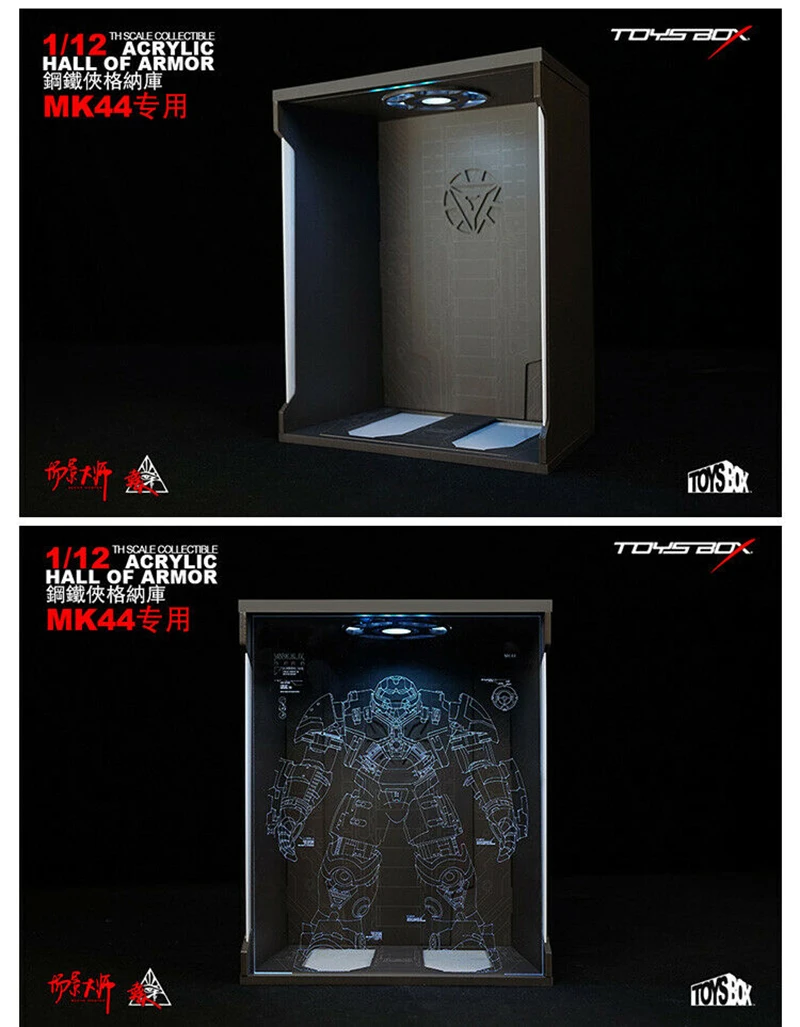 Для сбора игрушек-BOX 1/12 Comicave SHF дисплей коробка подходит фигурка железного человека MK44 зал Броня дисплей коробка Пыленепроницаемый Чехол модель