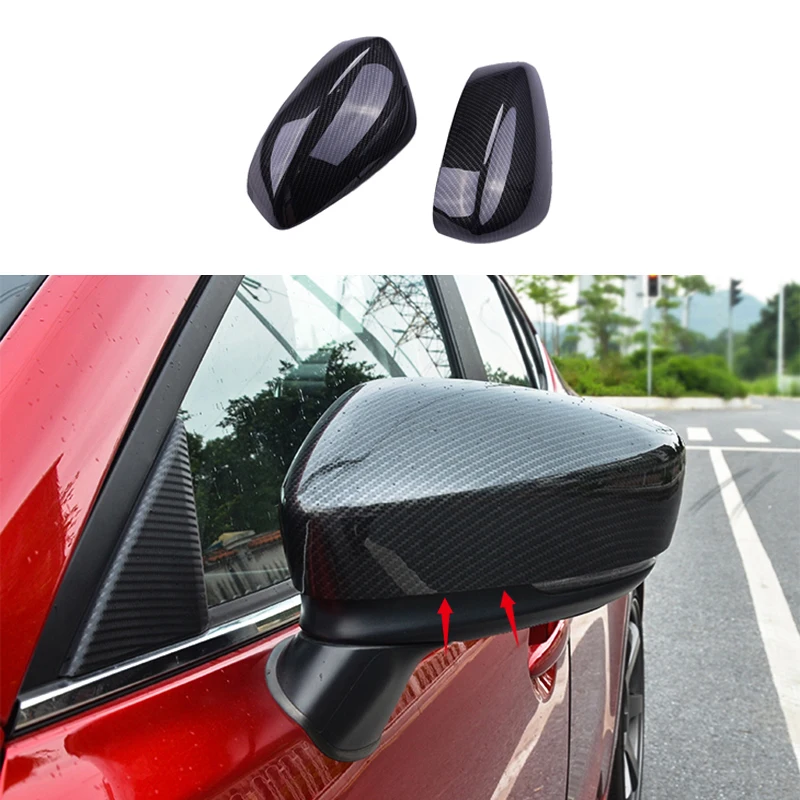2 шт. хромированный карбоновый цветной ABS зеркальный чехол заднего вида Накладка