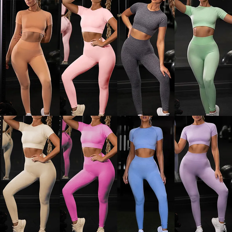 Йога Спортивный комплект из двух предметов одежды для женщин фиолетового цвета 2