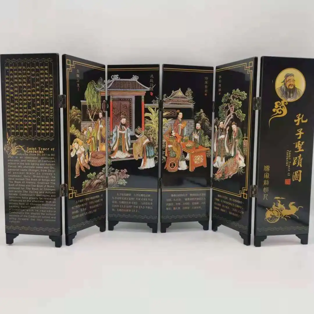 

Lacquerware wood small screens, Romance of the Three Kingdoms, Exquisite crafts gifts and decorations