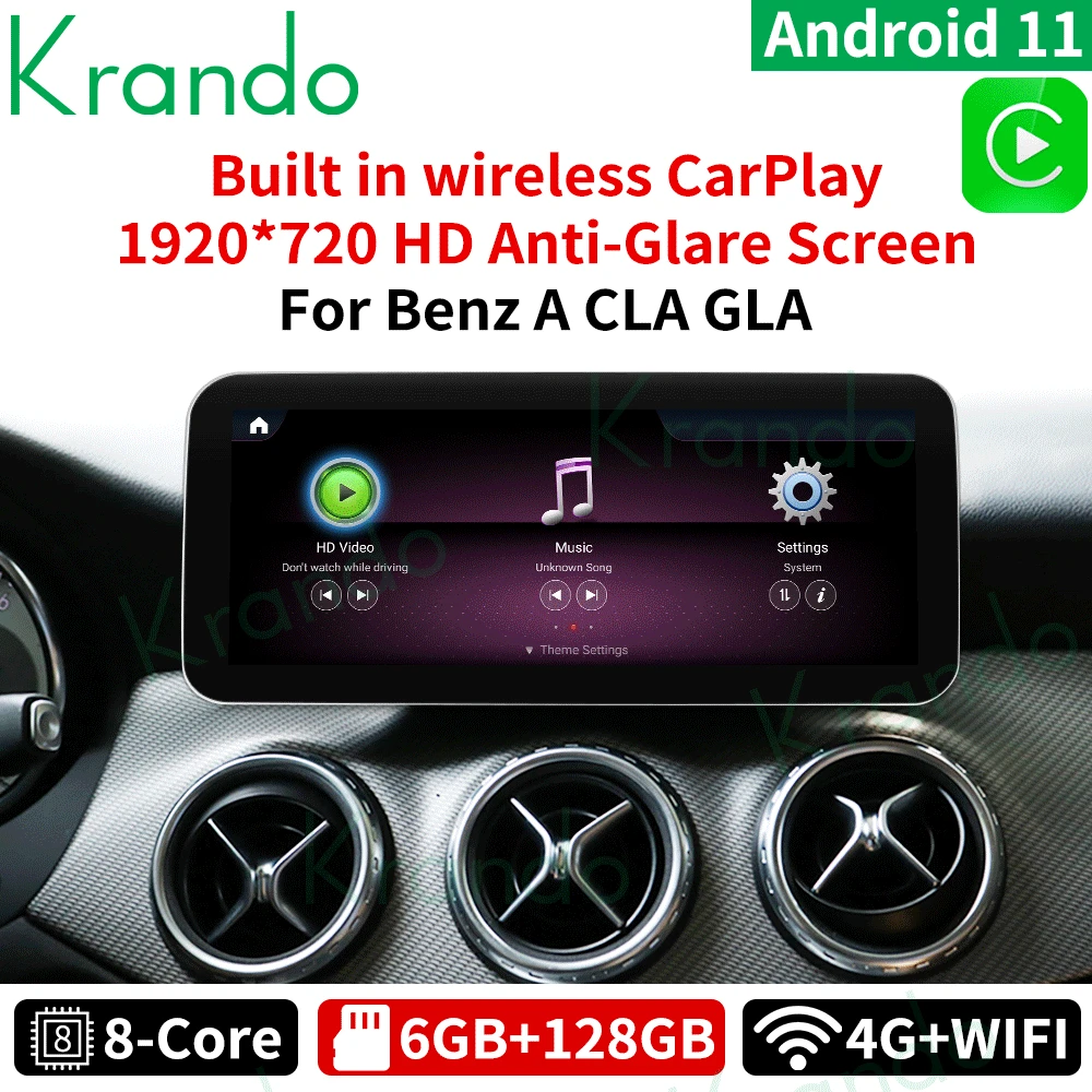 

Krando Android 12.0 6G 128G 10.25 Car Radio For Mercedes-Benz A W176 A180 CLA C117 GLA X156 2012-2020 NTG 4.5 5.0 5.5 Carplay