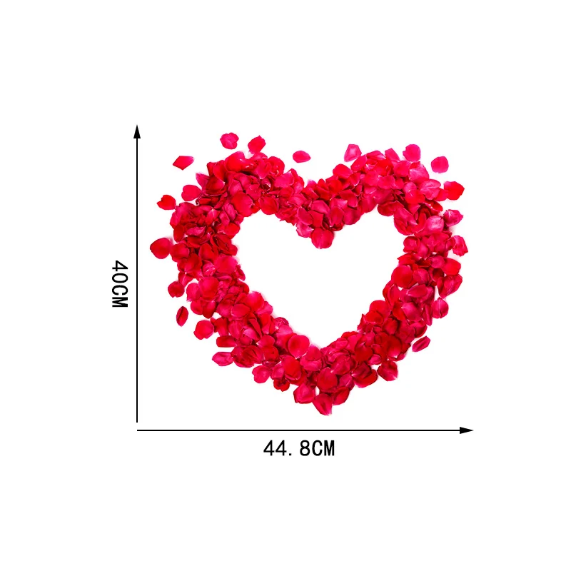 

YOJA 44.840CM Heart Shaped Rose Petals Bedroom Decor Home Living Room Wall Stickers 8WS0298