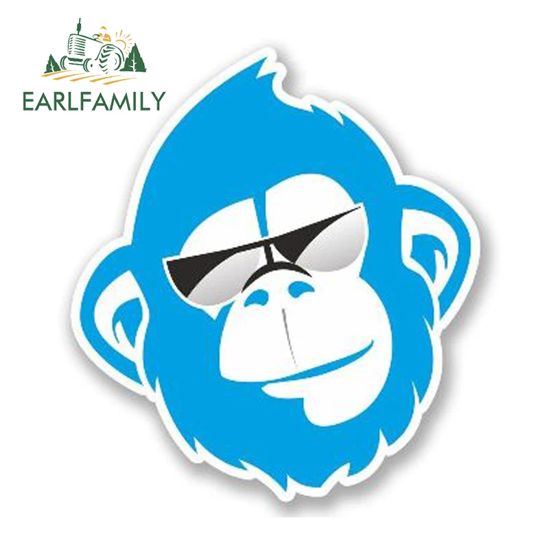 EARLFAMILY 13 см x автомобильная наклейка синяя обезьяна Виниловая для ноутбука
