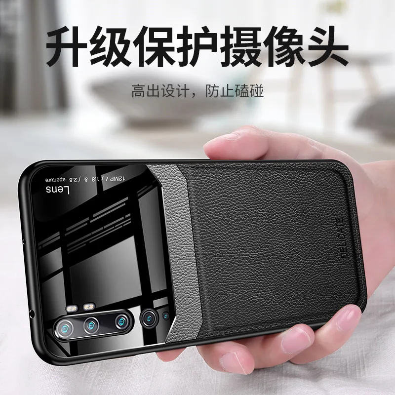 Чехол для Xiaomi Mi CC9 Pro мягкий бампер из ТПУ зернистая кожа задняя крышка с узором