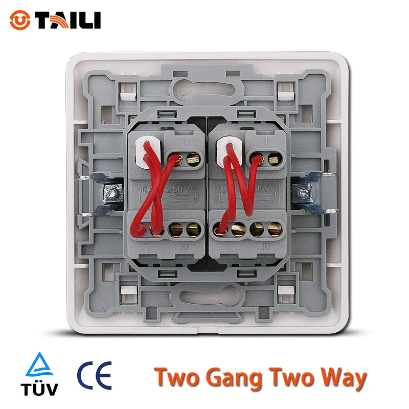 TAILI EU standard two gang way wall switch light TL0613 | Обустройство дома