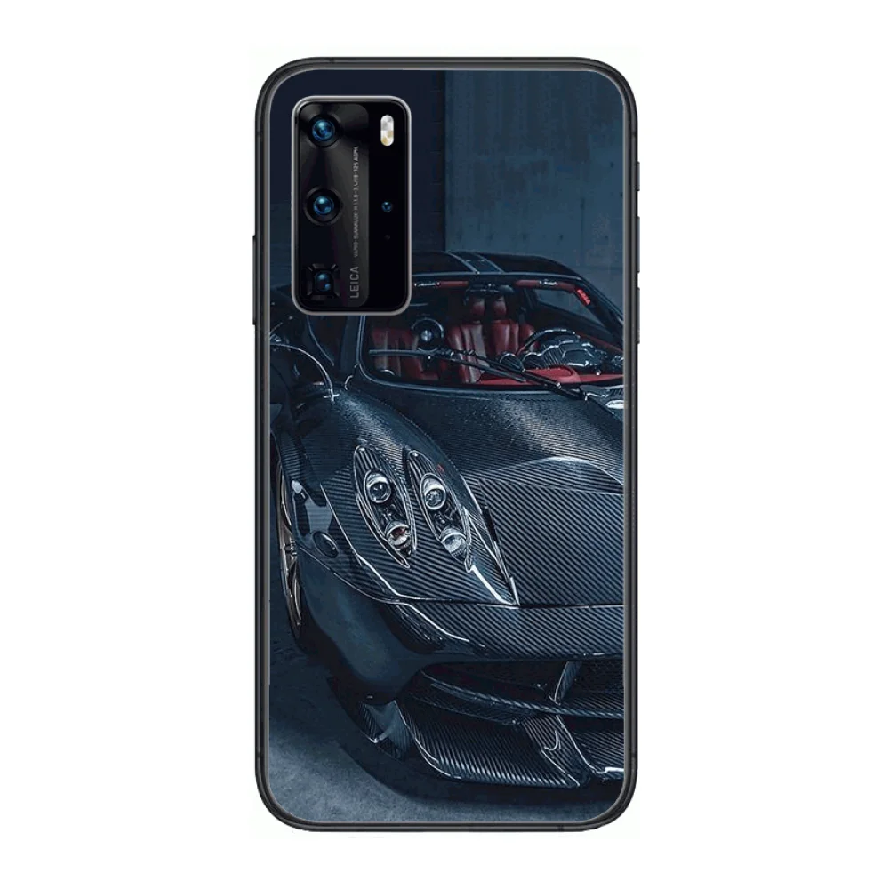 

Custom made Pagani Top sports car Supercar Phone case Phone Case For Huawei P 40 30 20 10 Lite Smart Z Pro Black Etui Coque