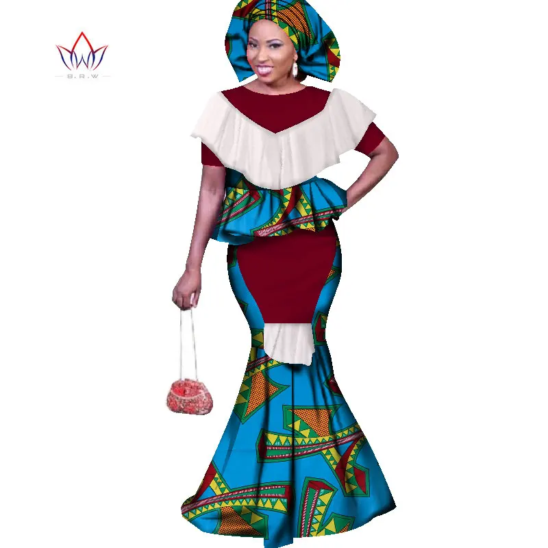 Женское платье с круглым вырезом длинное в африканском стиле размеры до 6xl WY1683 |