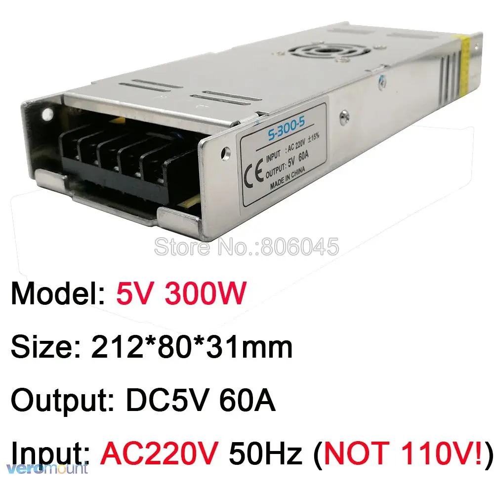 Ультра тонкий переключатель Питание DC 5V трансформаторы AC220V для DC5V 4A 20A 30A 40A 60A светодиодный драйвер преобразователя для Светодиодный полоски