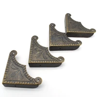 48mm antique bronze vintage box corner protector triangle metal box decorative edge safety guard for table suitcase 12pcs