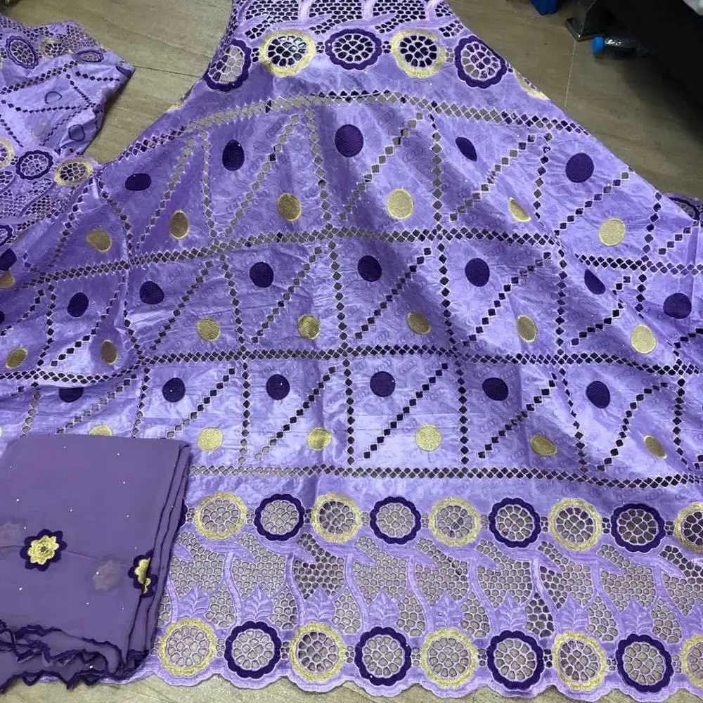 

2021 хорошее качество 5 + 2 ярда bazin роскошная кружевная ткань в Швейцарии модная кружевная ткань для платья A3212203