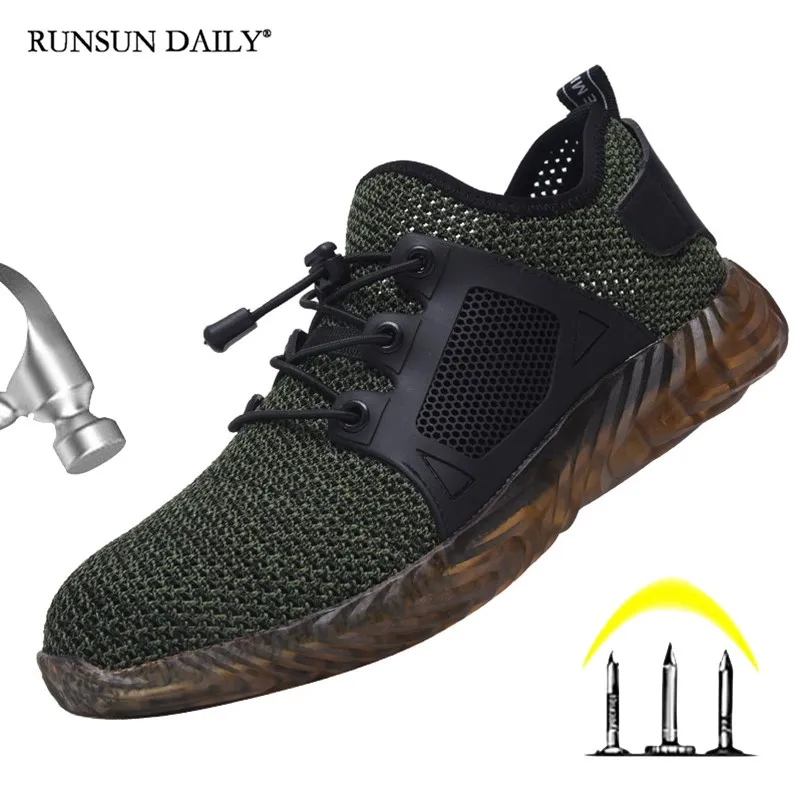 

Защитная обувь для мужчин и женщин, укрепленный стальной носок, легкие дышащие кроссовки, защита от проколов