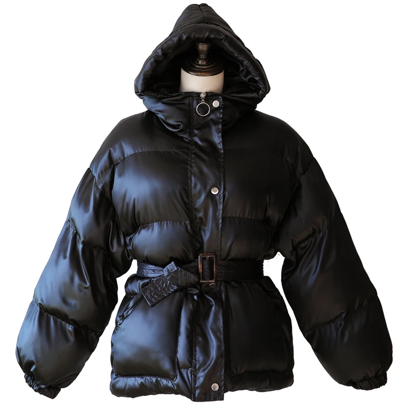 2021 Winter Jacket Women Streetwear Padded Puffer Warm Coat Femme Parkas Hooded Korean Style New Arrival Black Women Clothing