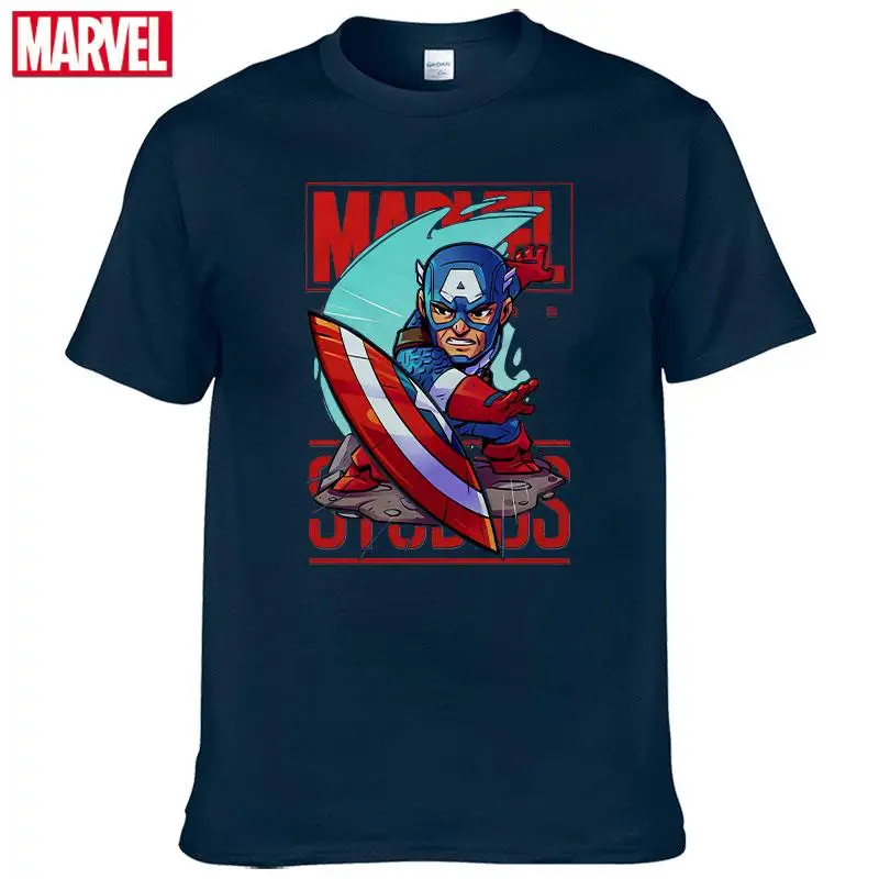 С изображением героев фильма Марвел мстители Капитан Америка футболки с