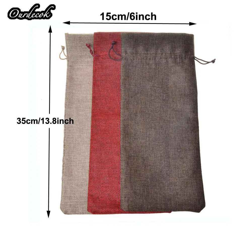 Винная бутылка из джута Bags 15cm x 35cm (6 &quotx 18 5&quot) Чехлы для бутылки шампанского