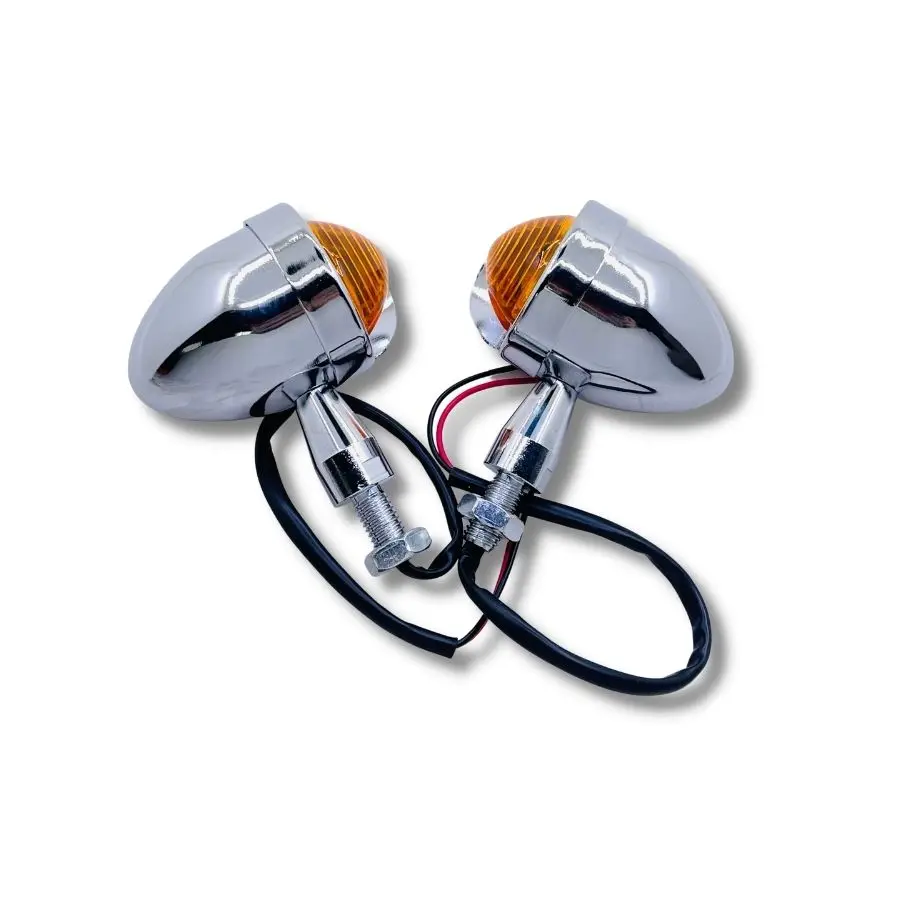 Yecnecty 1 Пара Ретро мотоциклетный индикатор указатель поворота Хромовая пуля