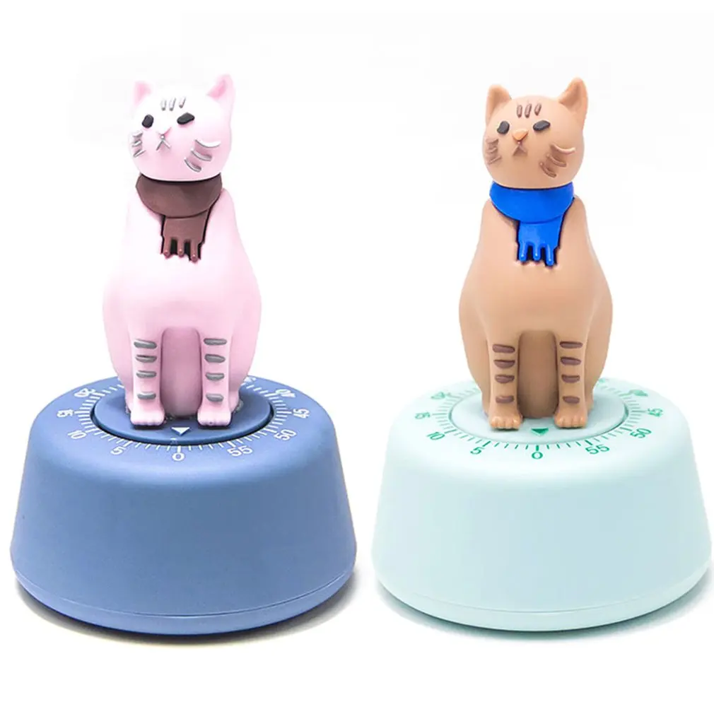 

Lazy Cat Timer Lesson Time Manager Kitchen Timer Mechanical Reminder Cute Cartoon Creative Timer Kitchen Tools
