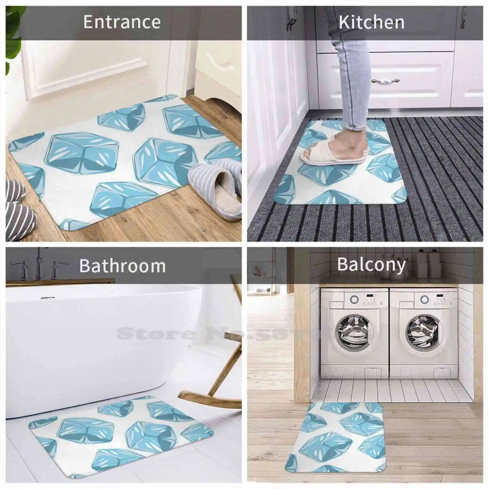 Синие Бриллианты дизайн 3D товары для дома коврик подушка Алмазный фон векторный