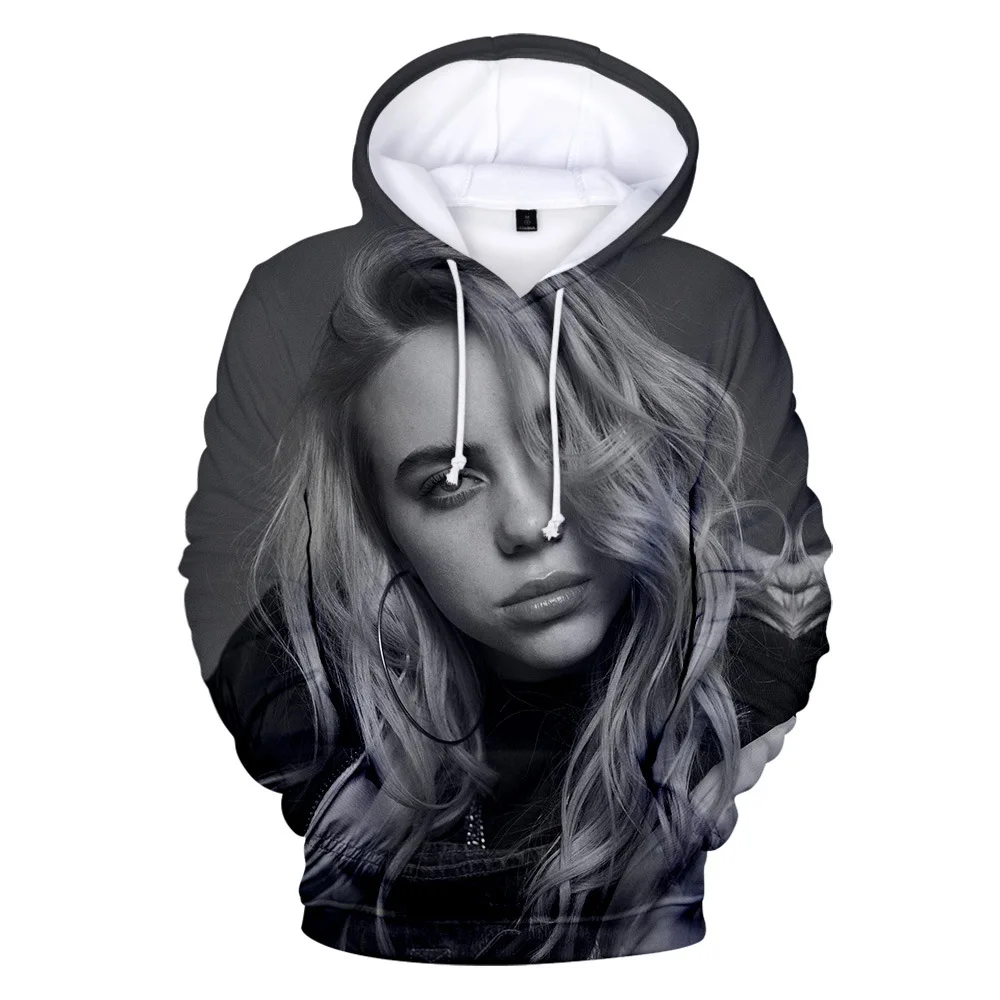 Модный дизайн Billie Eilish 3D толстовки Толстовка для мужчин и женщин Billie Eilish толстовки с капюшоном осенне-зимняя одежда куртки