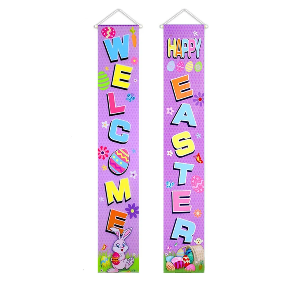

Easter Porch Sign Couplet Home Wall Door Decor Polyester Cloth Suitable For Doors And Windows 180x30cm Hanging Banner Flag