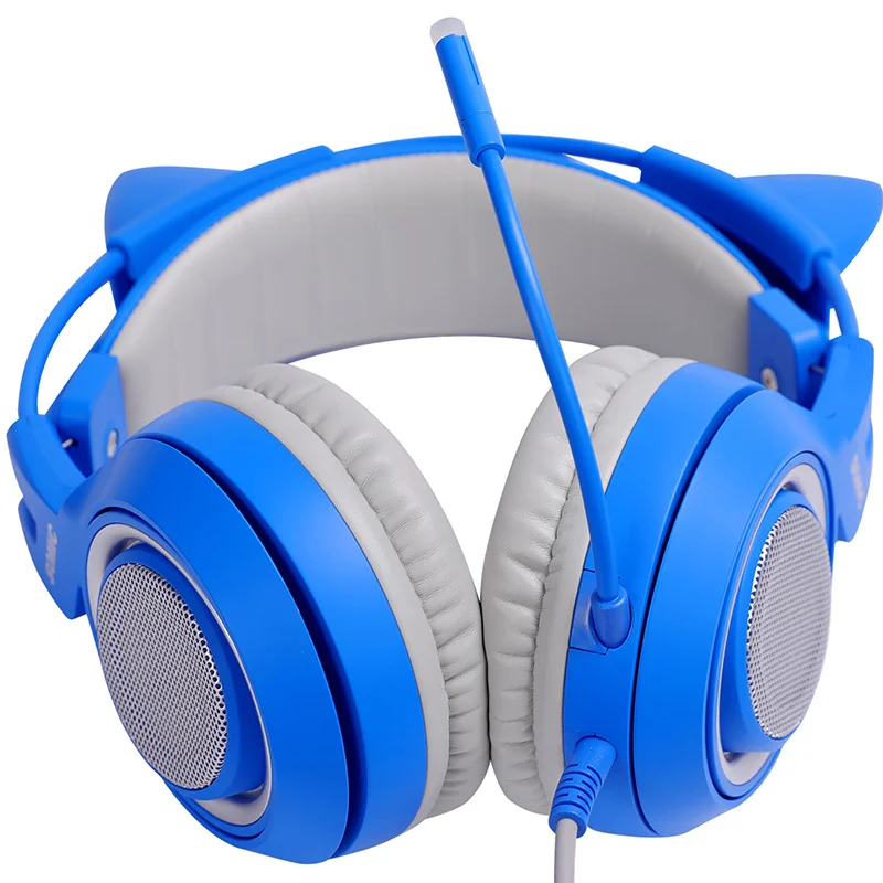 

G952S Wired Gaming Headset With Mic Blue Stereo For PS4 XBOX PC Phone Detachable Cat Ear Headphone Lovely Girl Headset