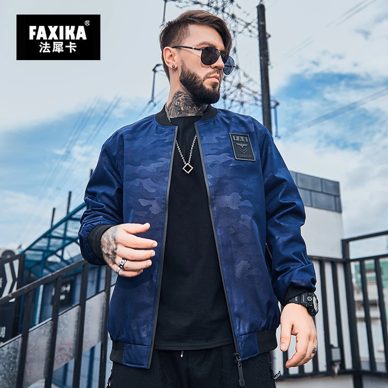 FAXIKA REABD antes de comprar Мужская одежда больших размеров Черная куртка осенний