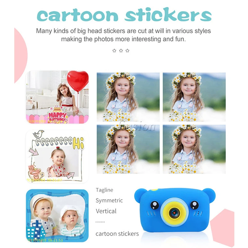 Dual Lens Cute Kids Mini Camera 1080P Children Digital Video Photo Vlog Camara Fotos Baby Kinder Child Education Toys Best Gift |