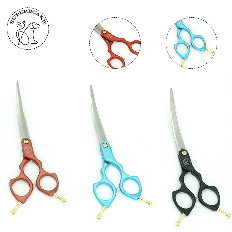 

Colorful Truing Dog 6.5 Inch Curved Hair Grooming scissors Hand Make Cutting Shears Tool Kit