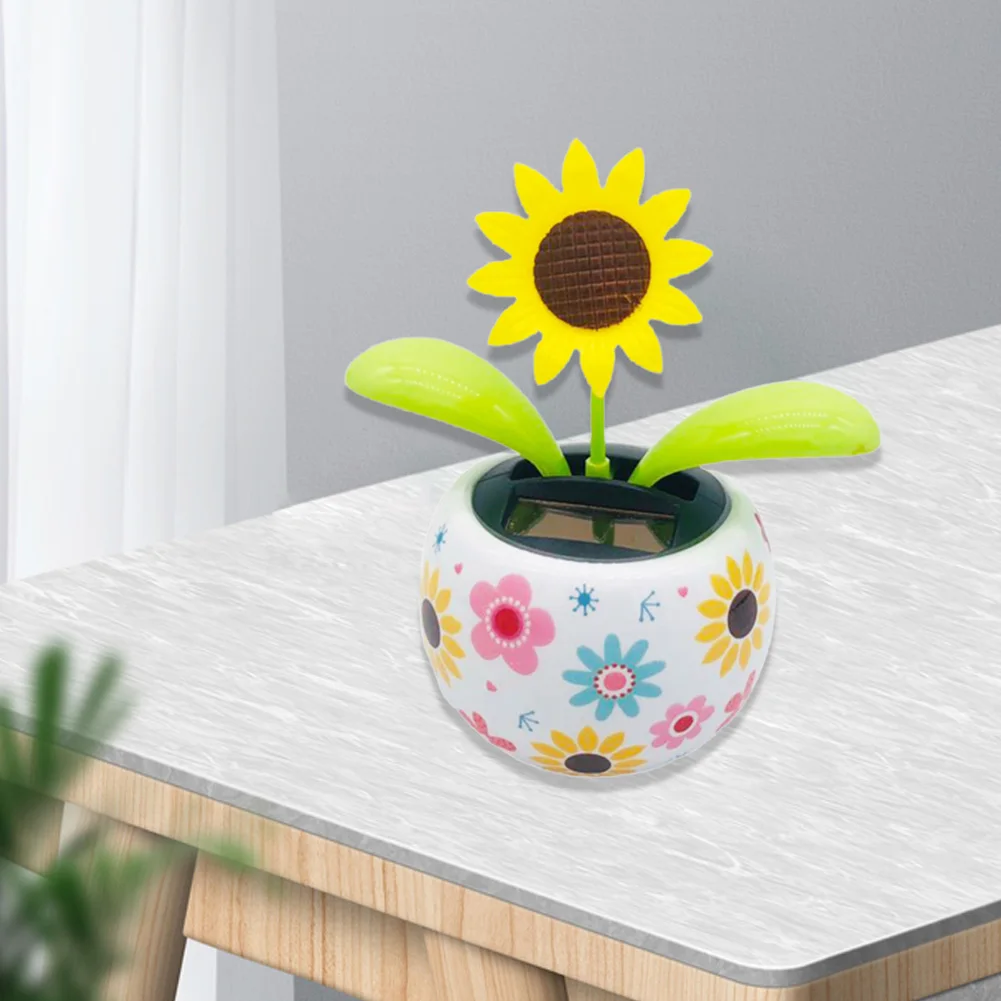 

Solar Flower Auto Interior Dancing Swing Flip Flap Pot Sunflower Car Ornaments Automatic Swing Decoration