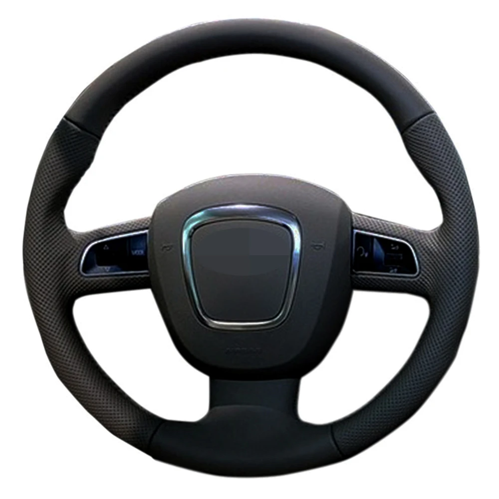 Черный чехол рулевого колеса автомобиля искусственная кожа для Audi A3 (8P) 2008 2013 A4 (B8) 2010 A5 A6 (C6) 2007 2011|Чехлы на