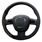 Черный чехол рулевого колеса автомобиля искусственная кожа для Audi A3 (8P) 2008-2013 A4 (B8) 2008-2010 A5 2008-2010 A6 (C6) 2007-2011