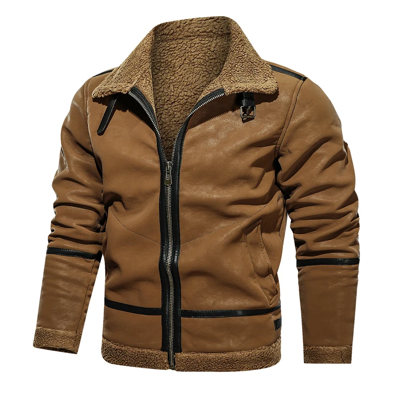 PU Jacket Men Slim Faux Leather Mens Classic Moto Biker 2020 New-Arrived Winter Male Basic Coat Outerwear | Мужская одежда