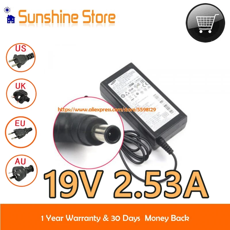 Оригинальный адаптер для ноутбука Samsung 19V 2.53A LG A4819 KSML A4819_KSMBN44 00886A SAMSUNG FDY/XU HW