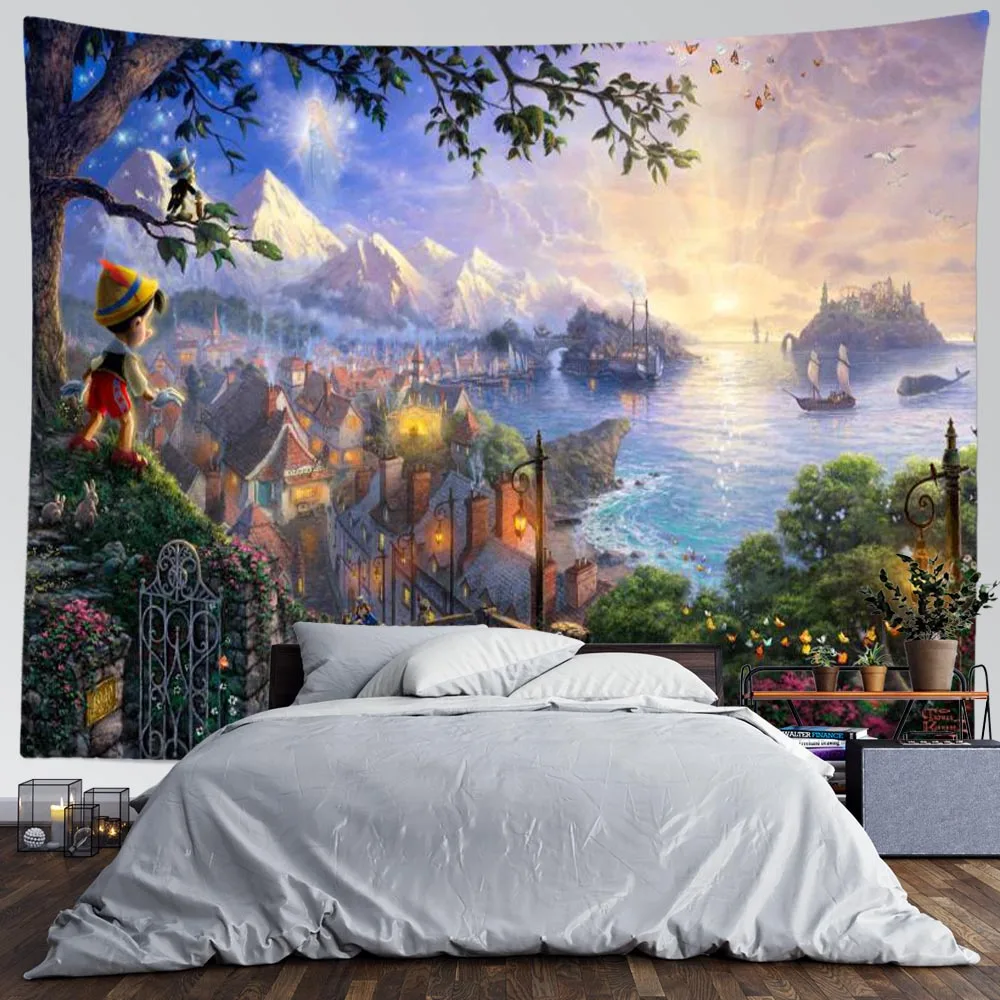 Пейзаж SepYue закат психоделический гобелен настенный для спальни прикроватный